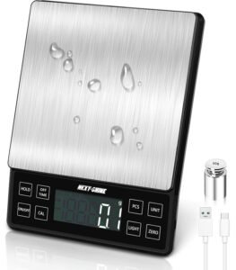 NEXT-SHINE Rechargeable Digital Kitchen Scale (Large Stainless Steel Platform)