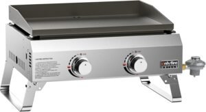 ONLYFIRE 2-Burner Stainless Steel Tabletop Flat Top Gas Griddle (Model GS319)