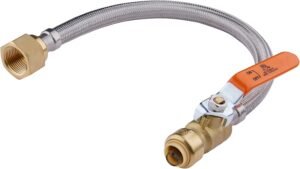 EFIELD 18-Inch Push-fit Valve Flexible Water Heater Connector (1/2″ Push-to-Connect x 3/4″ FIP)