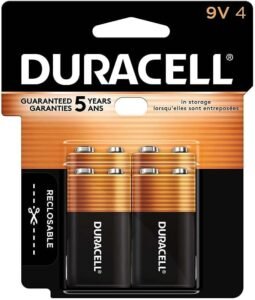 Duracell Coppertop 9V Battery, Alkaline 9V Batteries (4 Count)