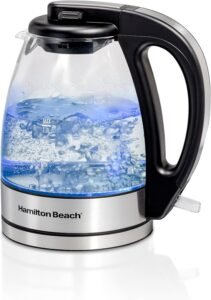 Hamilton Beach Compact 1 Liter Glass Electric Kettle with Soft Blue Illumination (40930C)