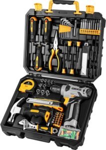 DEKOPRO 126-Piece Power Tool Combo Kit with 8V Cordless Drill and Hand Tools