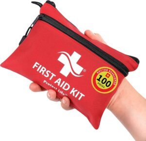 Protect Life 100-Piece Compact First Aid Kit for Travel, Home, and Outdoor Emergency