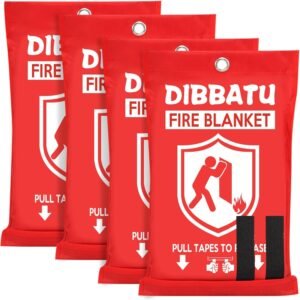 DIBBATU Emergency Fire Blanket for Home and Kitchen (Fiberglass Fire Retardant Suppression Sheet)