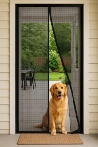 Heavy Duty Fiberglass Magnetic Screen Door with Automatic Snap Closure (Fits Doors up to 38 x 80 Inches)