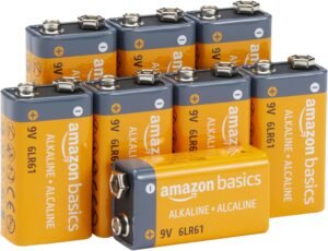Amazon Basics 9 Volt Everyday Alkaline Battery – Pack of 8