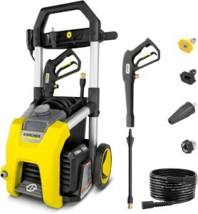 Kärcher K1700 Max 2125 PSI Electric Pressure Washer with 3 Spray Nozzles – Great for Cleaning Cars, Siding, Driveways, Fencing and More – 1.2 GPM