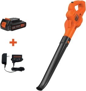 BLACK+DECKER 20V MAX Cordless Blower, 130 MPH, Lightweight Sweeper for Hard Surfaces and Mulched Areas (LSW221-CA)
