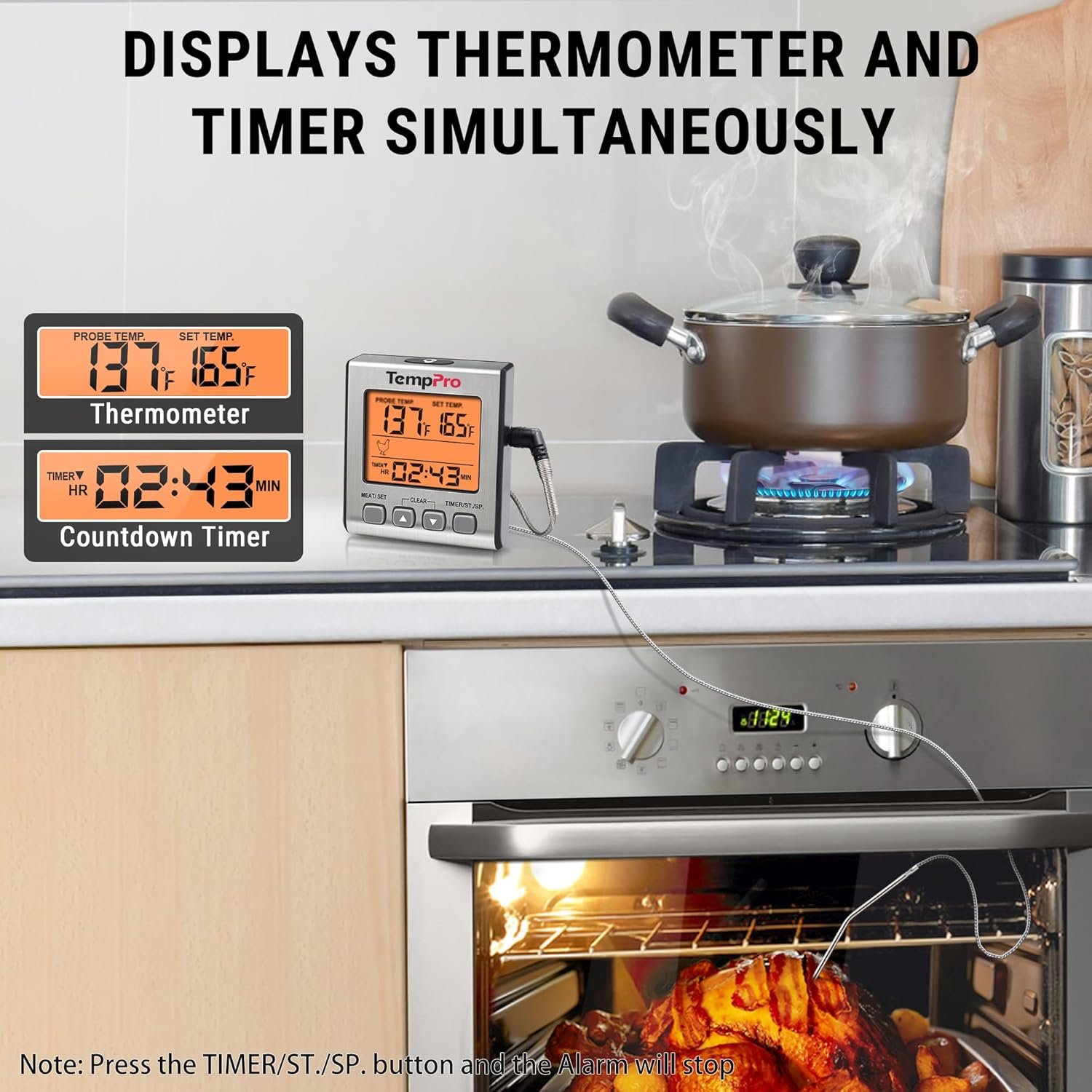 TempPro Digital Meat Thermometer (1-Probe Backlit)