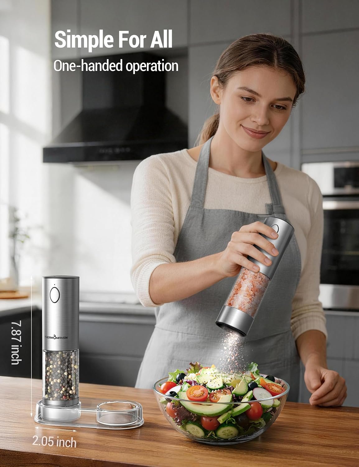 ThermoMaven Electric Salt & Pepper Grinder Set