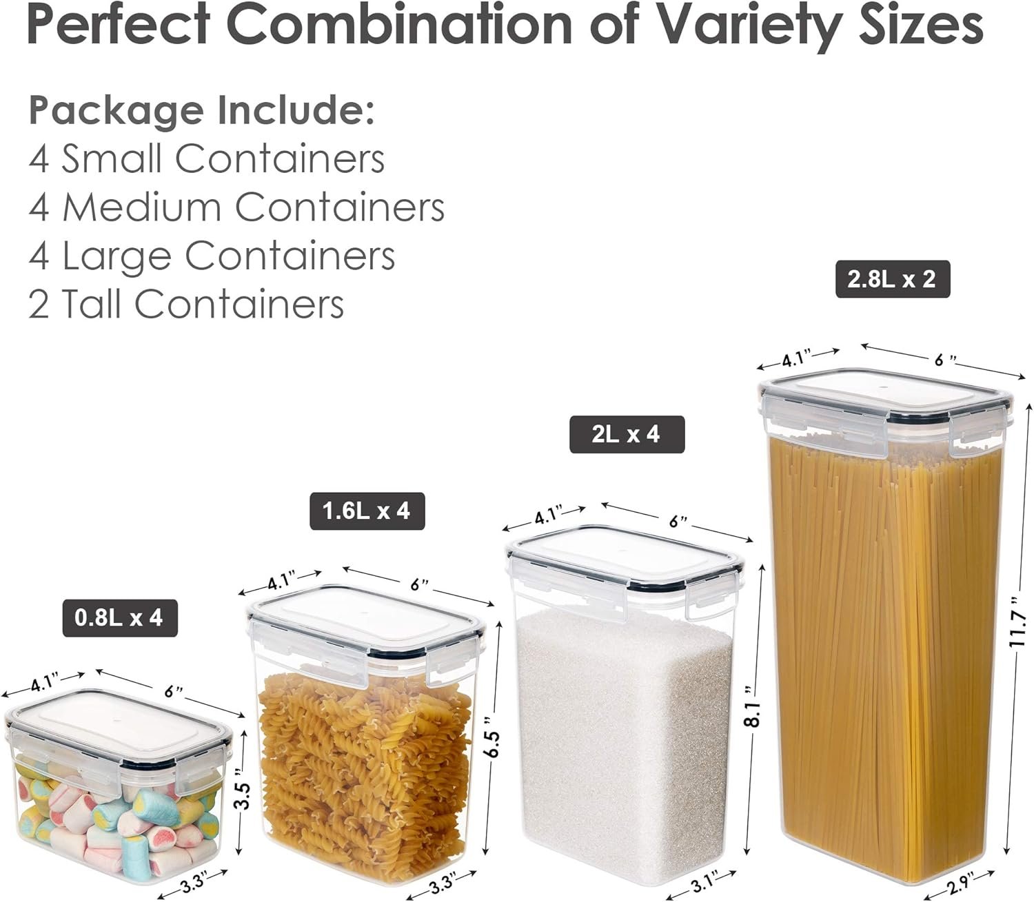 Vtopmart 14pcs Airtight Food Storage Containers Set with Lids and 24 Labels