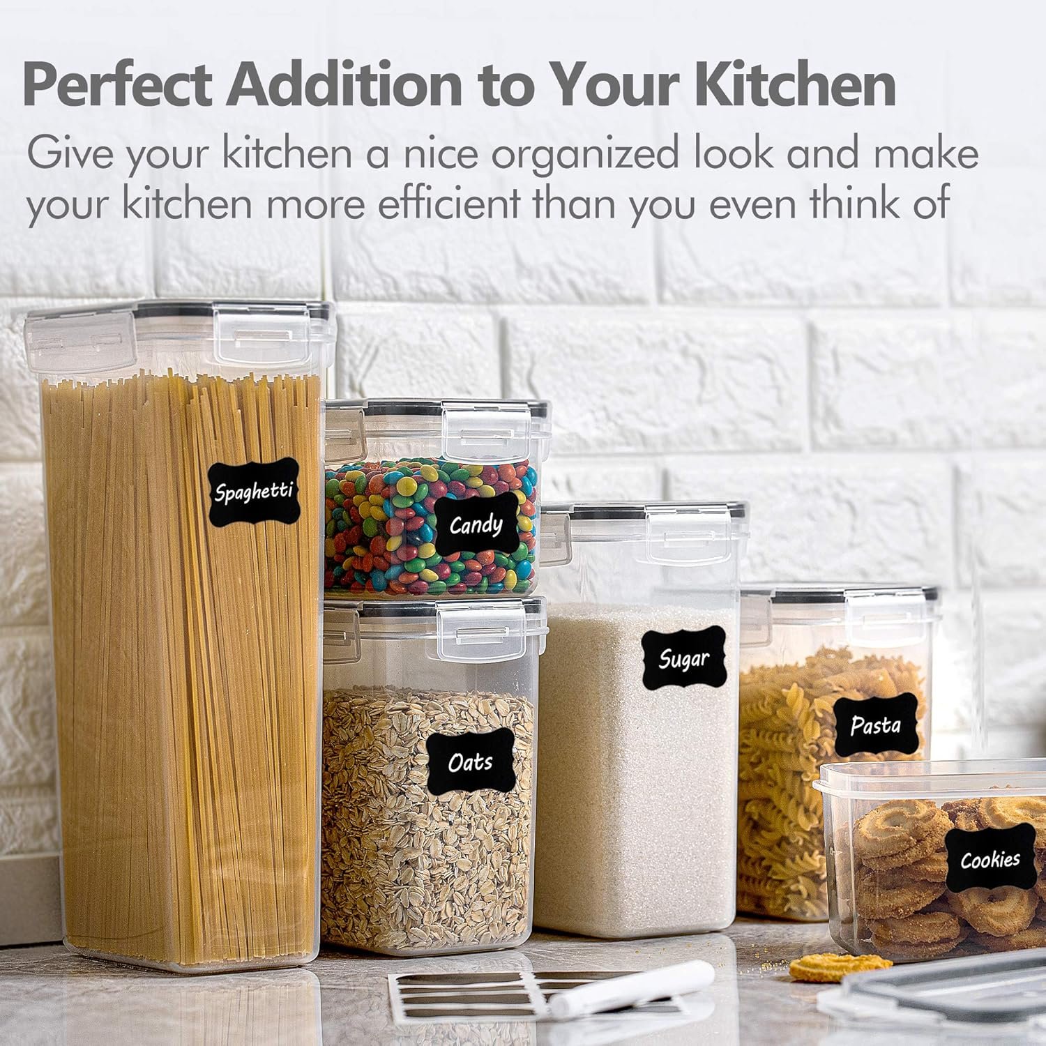 Vtopmart 14pcs Airtight Food Storage Containers Set with Lids and 24 Labels