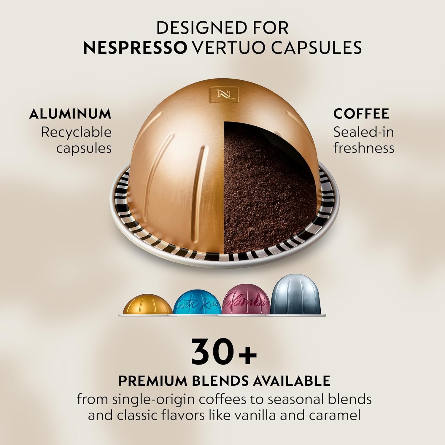 Nespresso Vertuo Single Serve Coffee and Espresso Machine by Breville (Chrome)