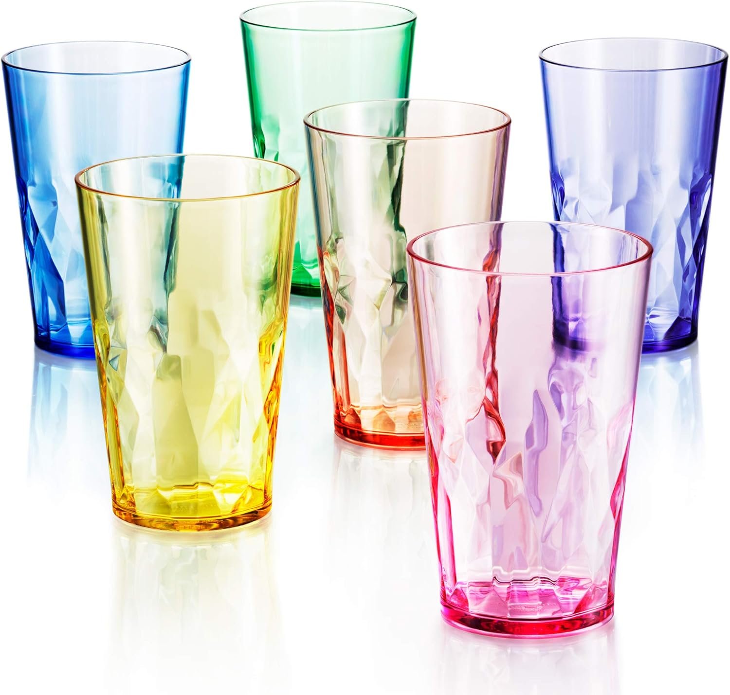 SCANDINOVIA 19 oz Unbreakable Premium Drinking Glasses (Set of 6, Stackable Tritan Tumblers)