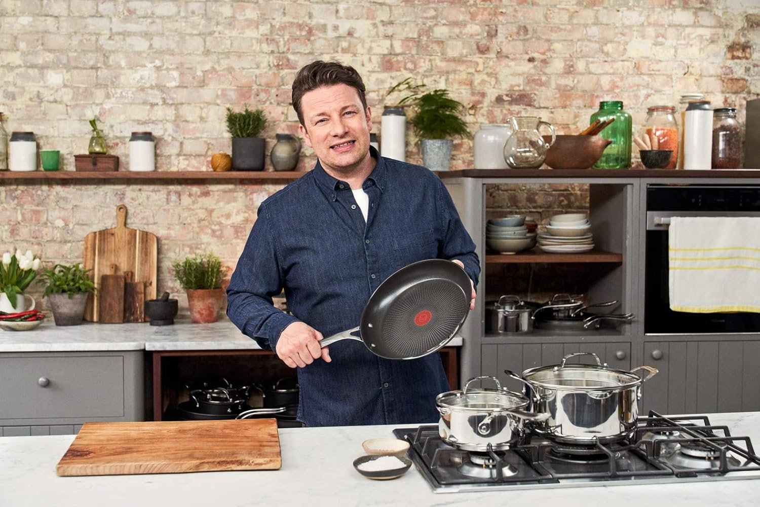 Jamie Oliver by Tefal Cooks Direct Stainless Steel Frying Pan Set