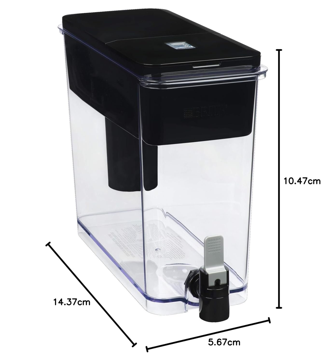 Brita 27 Cup Elite Filter Dispenser, Reduces 30+ Contaminants including Lead and Microplastics, Filter lasts 6 months, UltraMax, Black