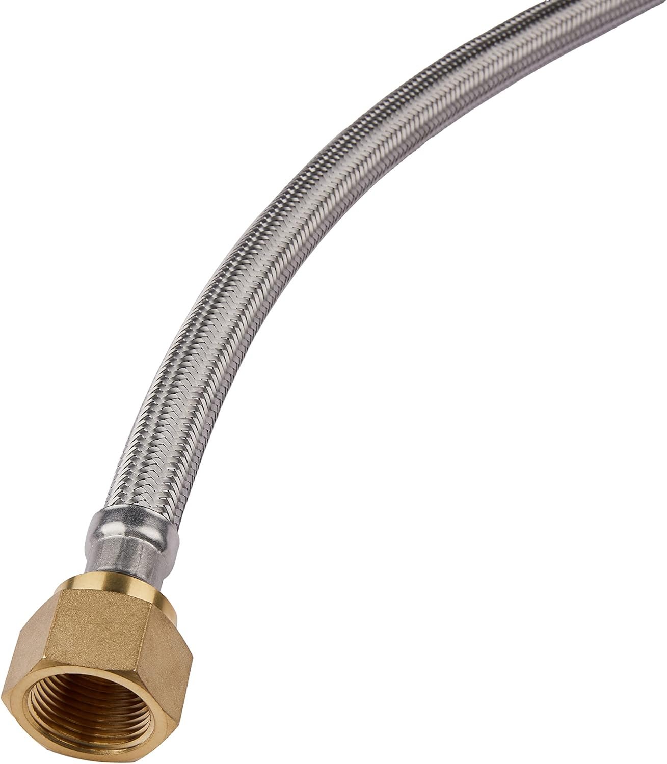 EFIELD 18-Inch Push-fit Valve Flexible Water Heater Connector (1/2″ Push-to-Connect x 3/4″ FIP)