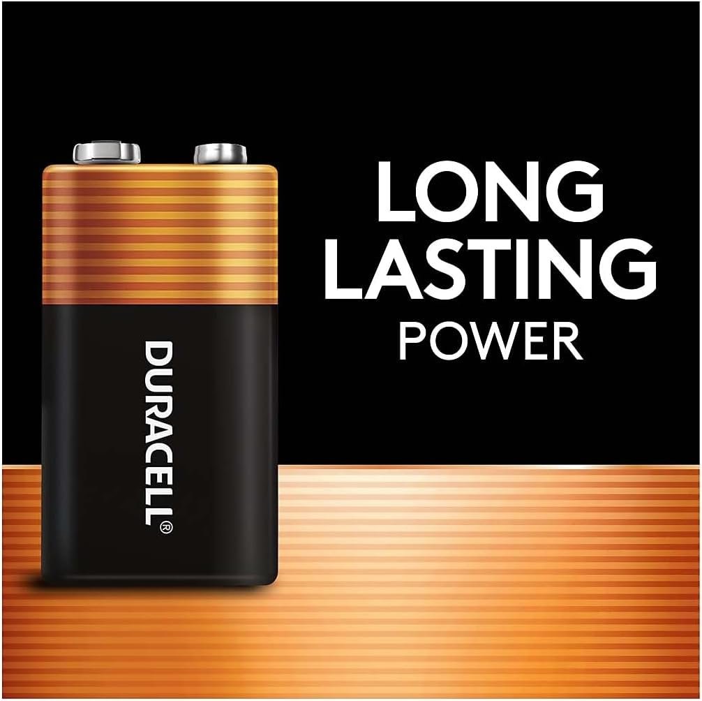 Duracell Coppertop 9V Battery, Alkaline 9V Batteries (4 Count)