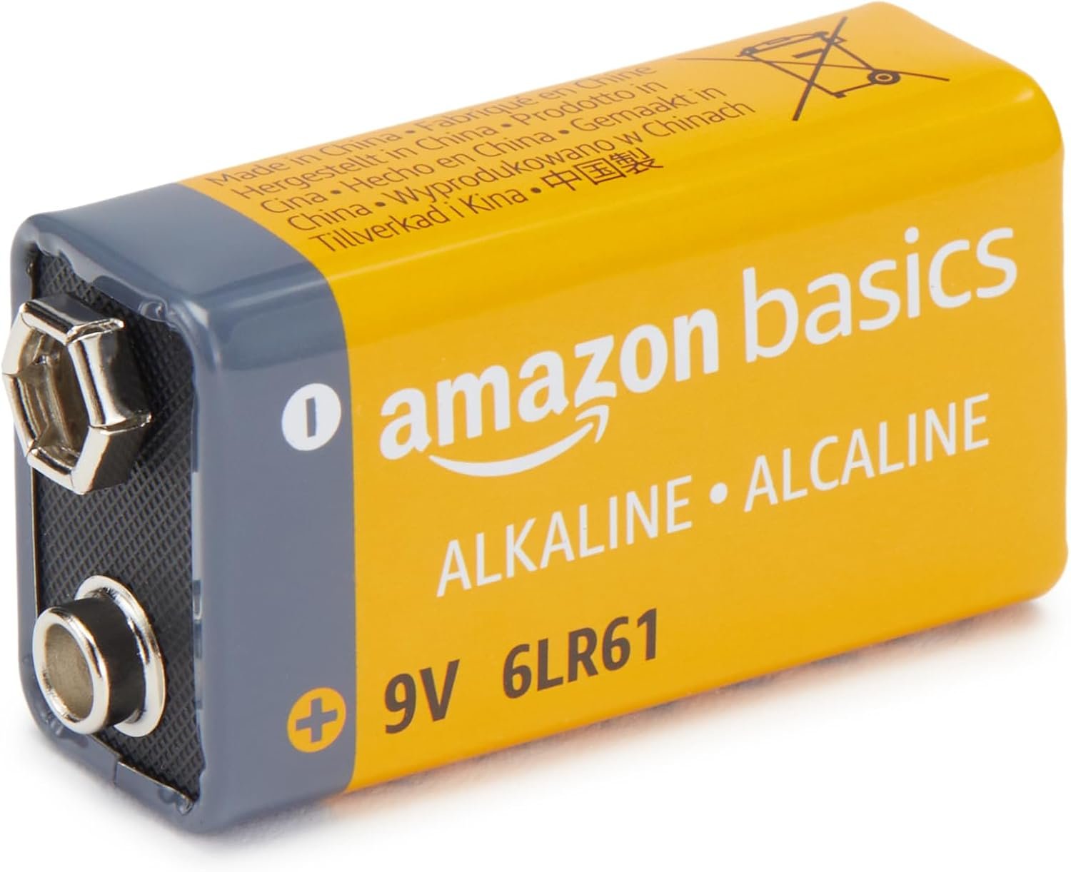 Amazon Basics 9 Volt Everyday Alkaline Battery – Pack of 8