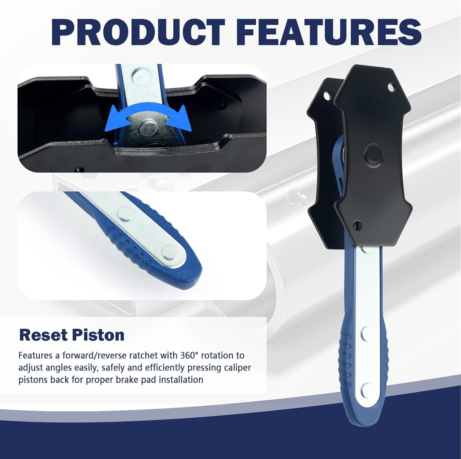 Car Brake Caliper Compression Tool,Brake Caliper Tool with Steel Plate,Brakes Pad Measuring Tools,Hangers,Professional Calipers Piston Compressor Tools for Disc Brakes Repair
