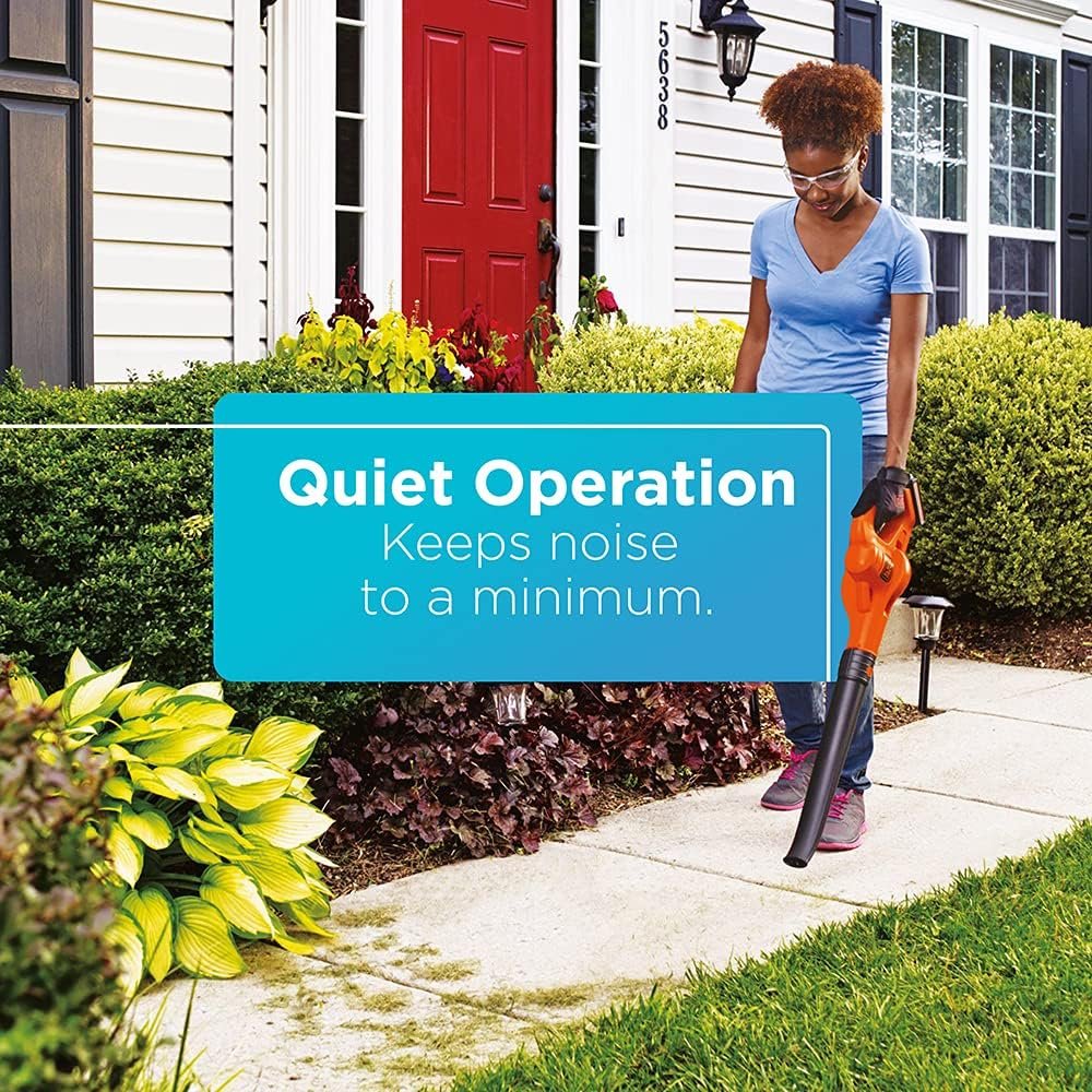BLACK+DECKER 20V MAX Cordless Blower, 130 MPH, Lightweight Sweeper for Hard Surfaces and Mulched Areas (LSW221-CA)