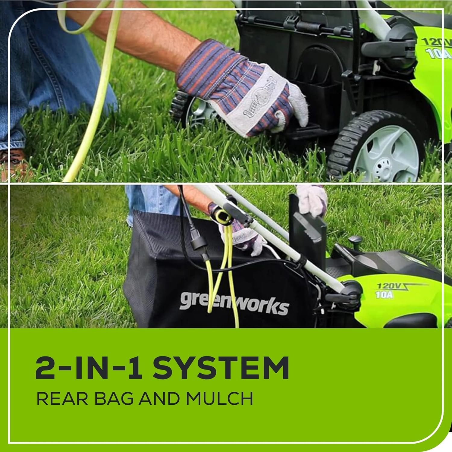 Greenworks 25142 10 Amp 16-Inch Corded Lawn Mower