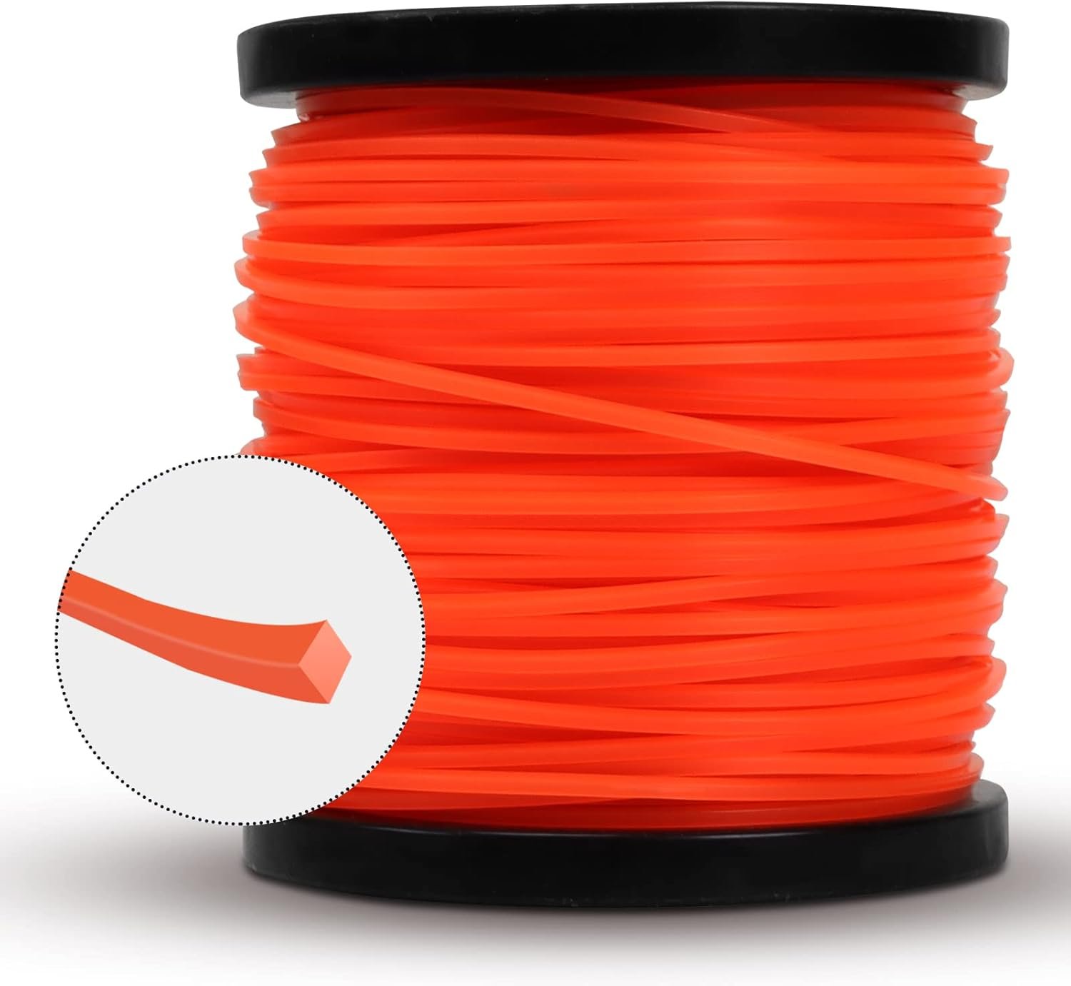 Viabrico String Trimmer Line, Square Orange Heavy Duty Weed Eater String, Premium Nylon Universal 0.095″ x 1.7LB, 330Foot