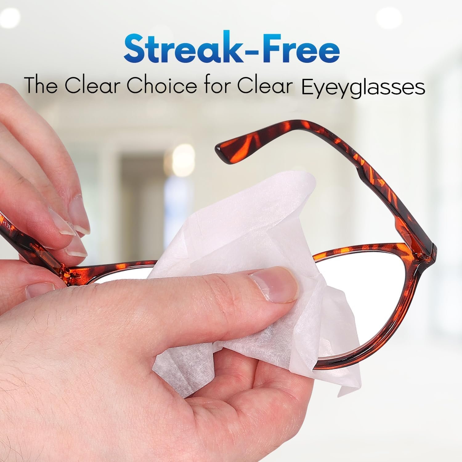 Pre-Moistened Lens Cleaning Wipes (500-Count, Individually Wrapped Streak-Free Sheets)