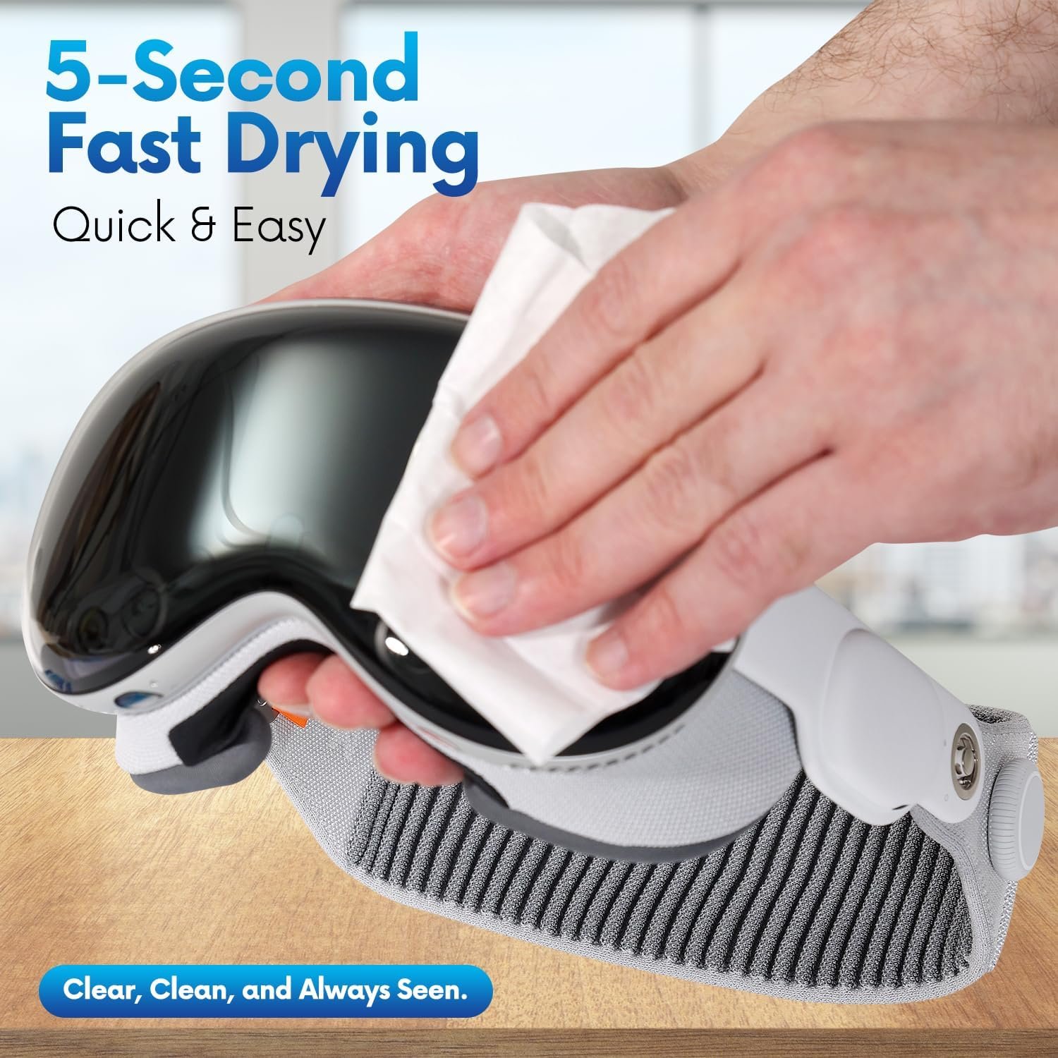 Pre-Moistened Lens Cleaning Wipes (500-Count, Individually Wrapped Streak-Free Sheets)