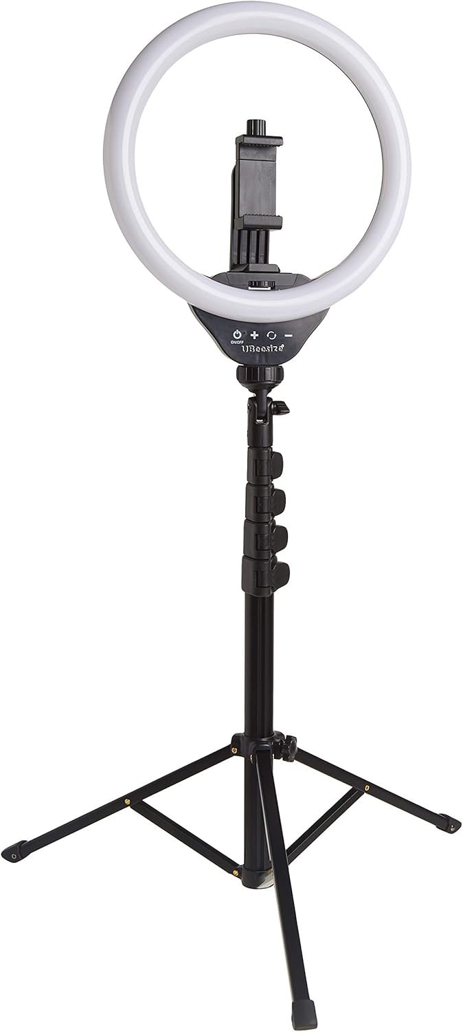UBeesize 10″ Selfie Ring Light with 62″ Extendable Tripod Stand and Phone Holder