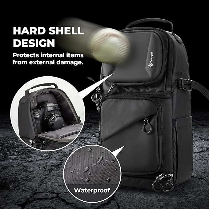 TARION 9L Hardshell Camera Sling Bag and Backpack with Quick Side Access & Waterproof Cover