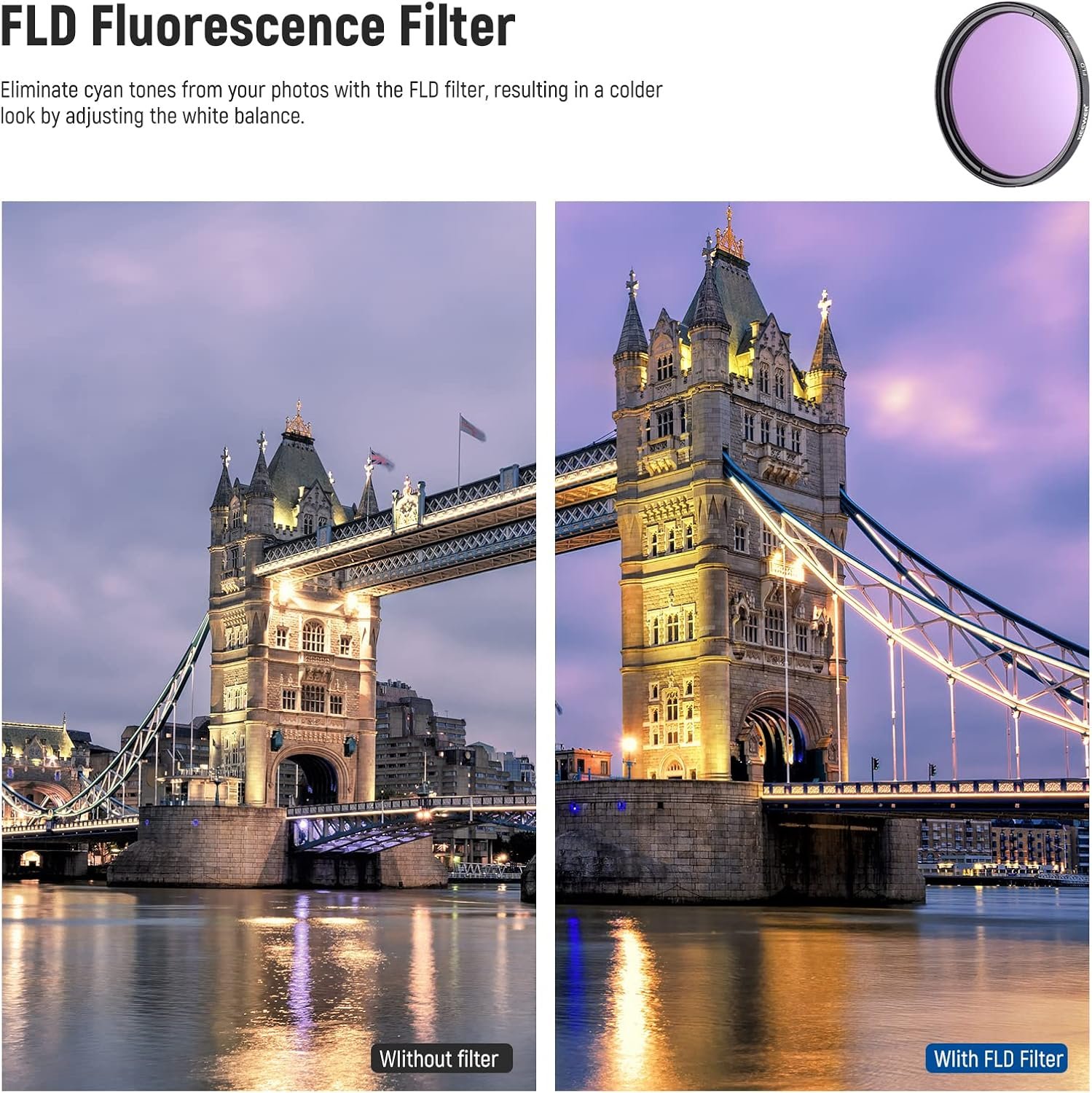 NEEWER 77mm Lens Filter and Accessory Kit (UV, CPL, FLD, ND2/ND4/ND8, Macro Close-Up +1/+2/+4/+10)