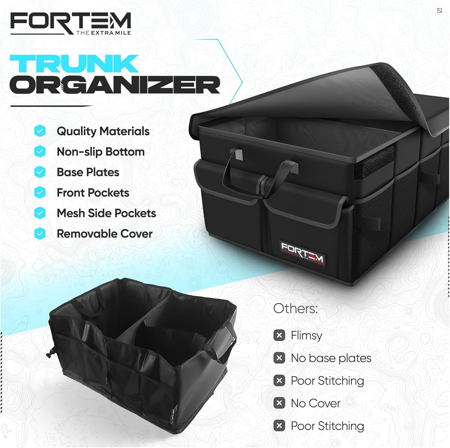 FORTEM Car Trunk Organizer (Small without Cooler)