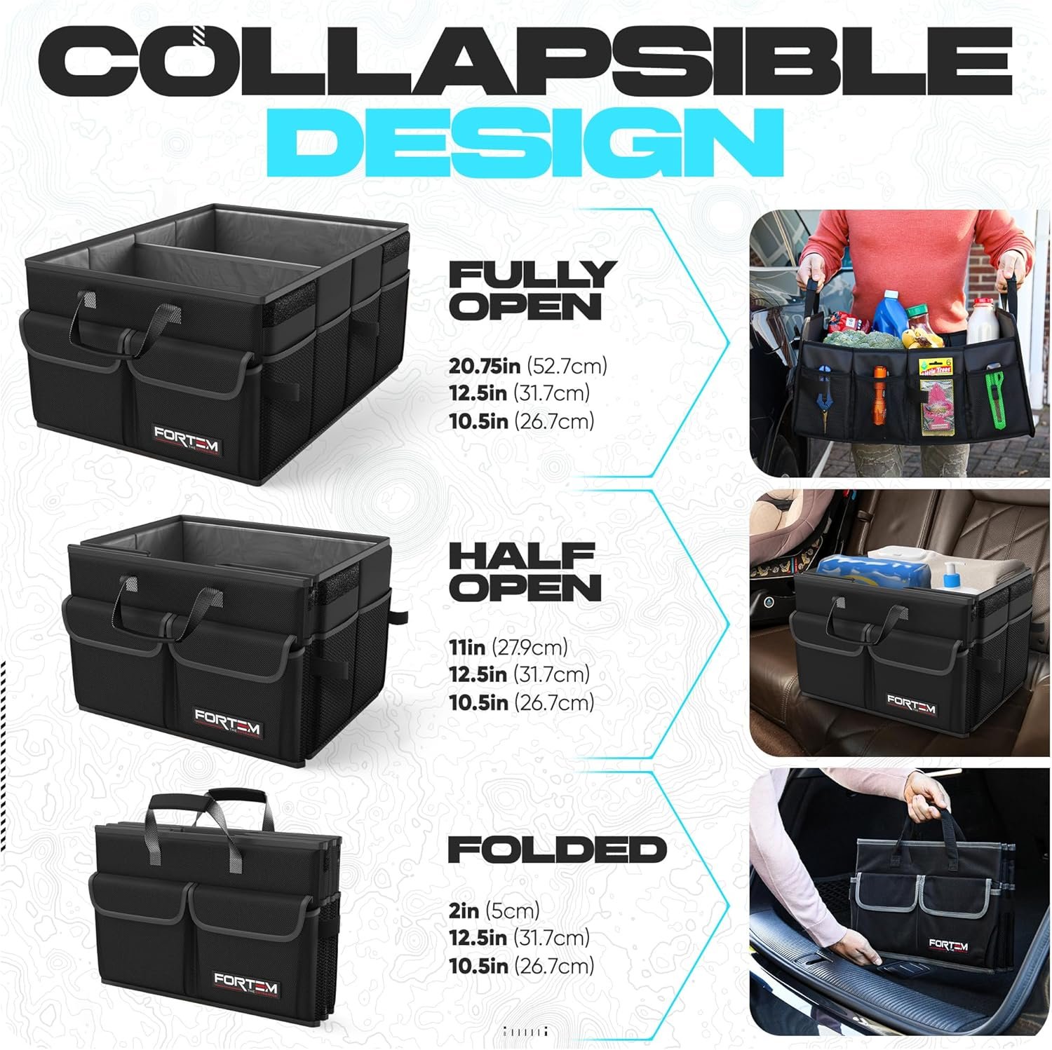 FORTEM Car Trunk Organizer (Small without Cooler)