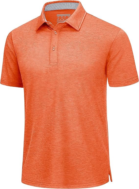 TACVASEN Men’s Golf Polo Shirts Short Sleeve Quick Dry Lightweight Casual Athletic Collared T-Shirts 3 Buttons