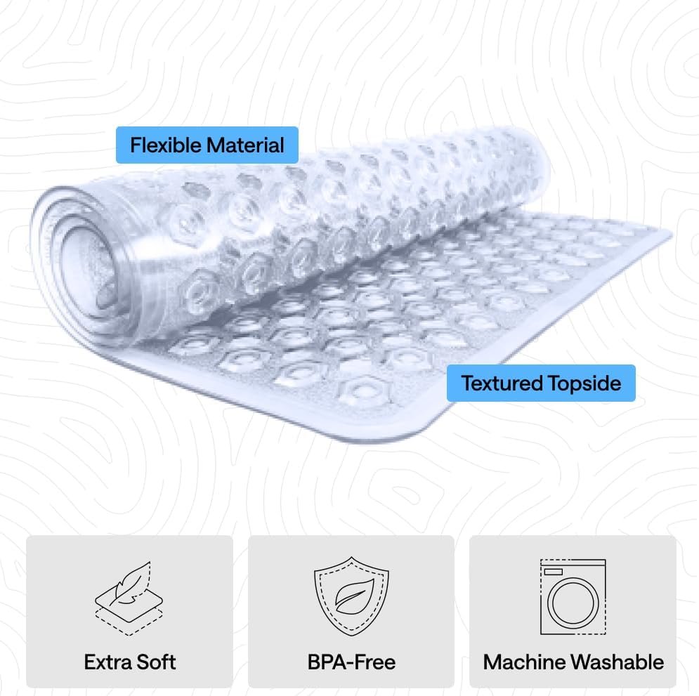 Gorilla Grip Patented Bath Tub Shower Mat (89×41 cm, Clear)