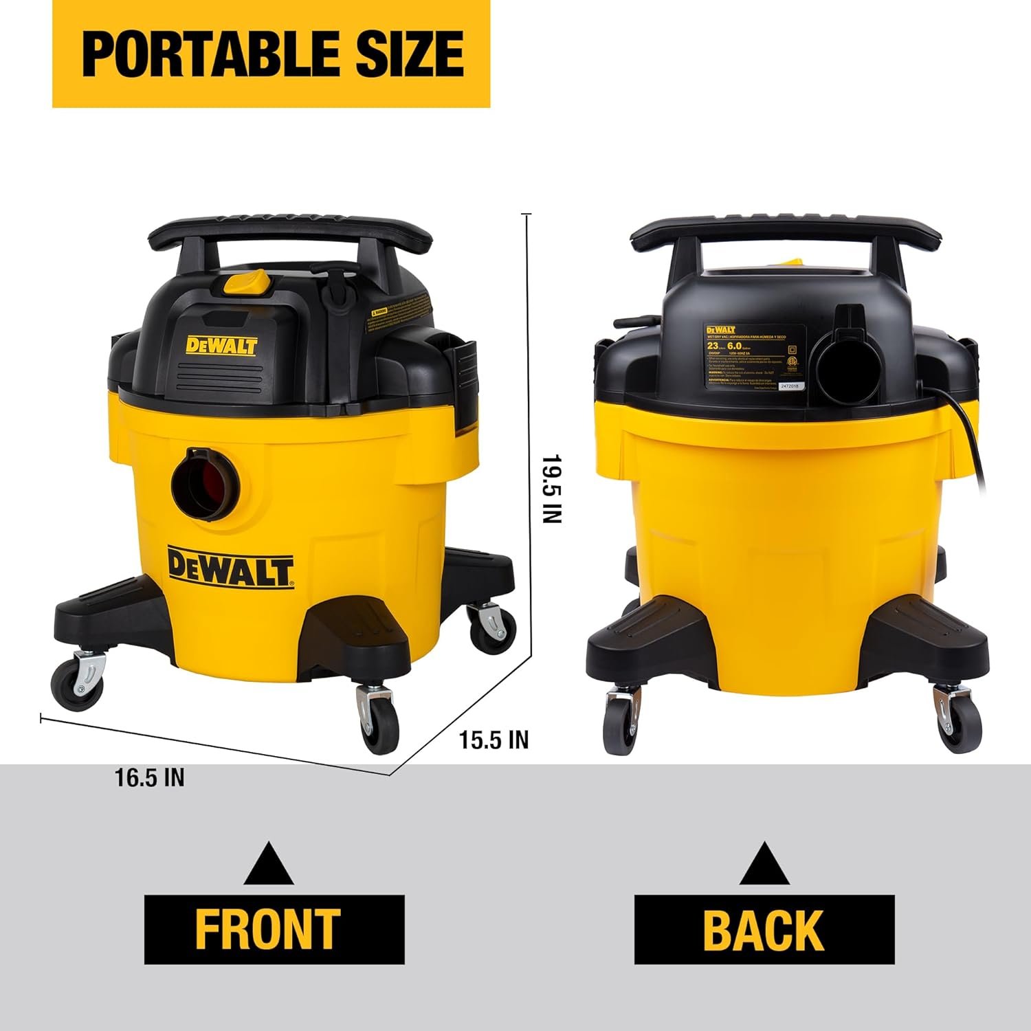 DEWALT DXV06P 6 Gallon 4 Peak HP Poly Wet/Dry Shop Vacuum with Blower Function