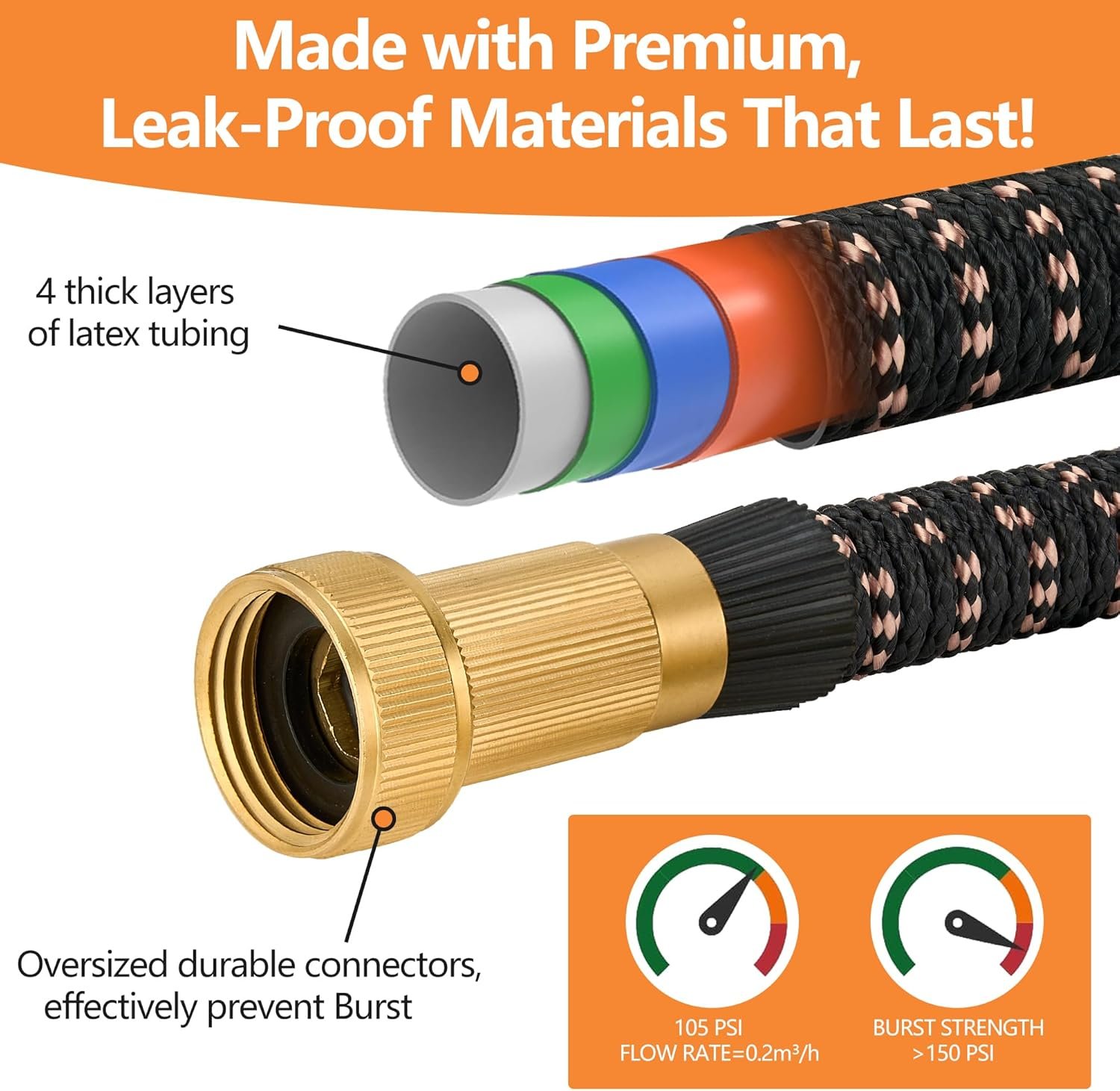 Lukiegale 100 Foot Expandable Garden Hose with 10-Function Nozzle