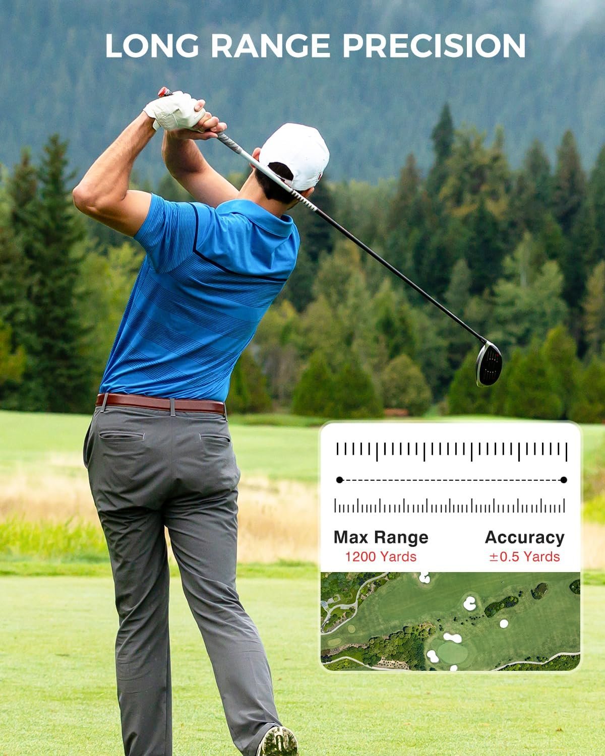 VyKure Golf Rangefinder with Slope (1200 Yards Laser Range Finder with 7X Magnification)