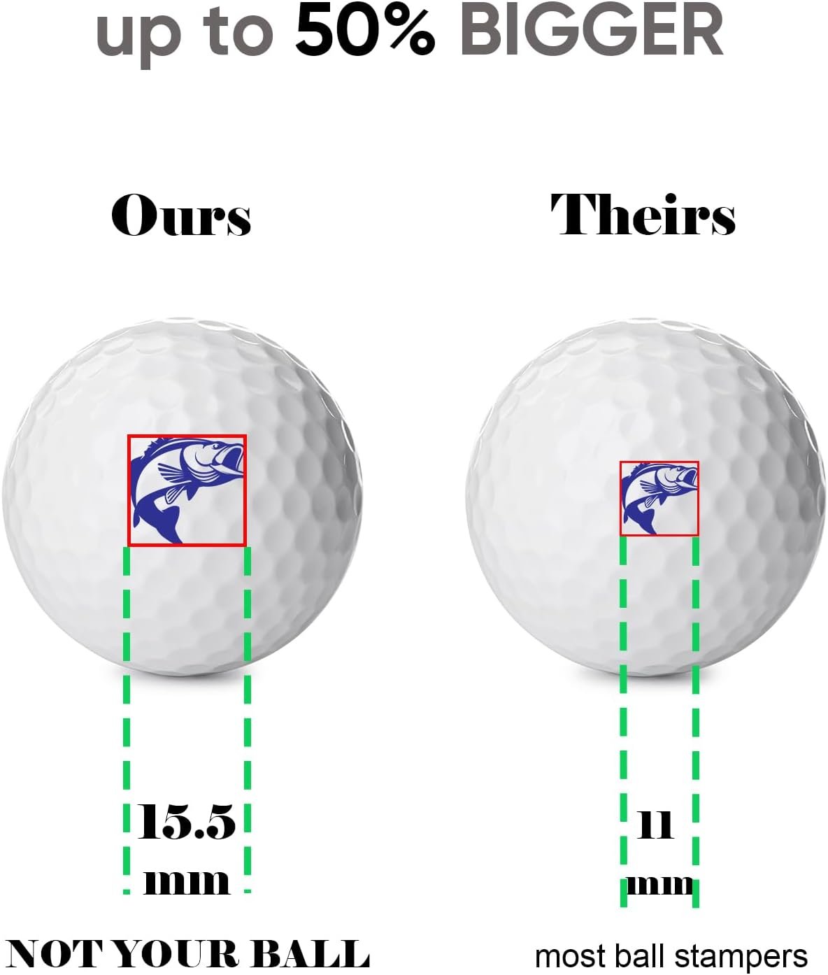 QUBI Reusable Self-Inking Golf Ball Stamp Marker Accessories for Golfers