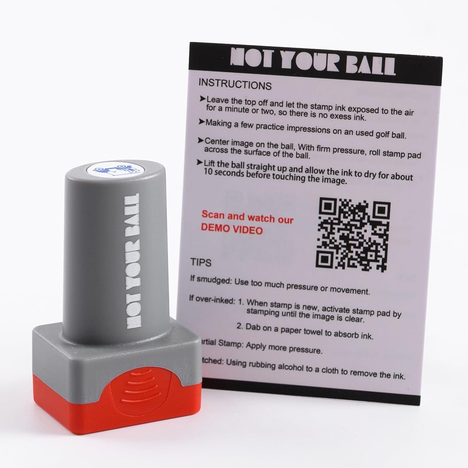 QUBI Reusable Self-Inking Golf Ball Stamp Marker Accessories for Golfers