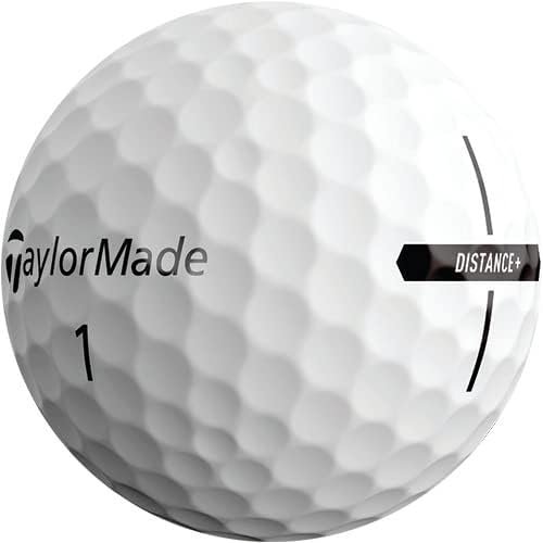 TaylorMade Distance+ Golf Balls (White, 12-Pack) High Speed Distance Balls with Alignment Aid